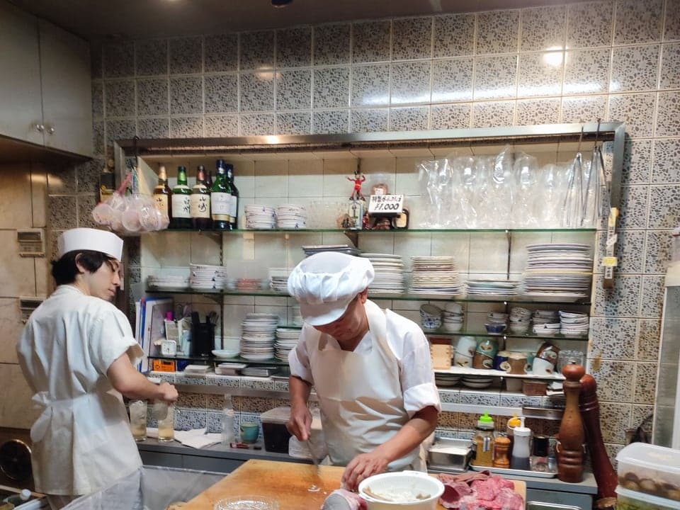 A restaurant server at work